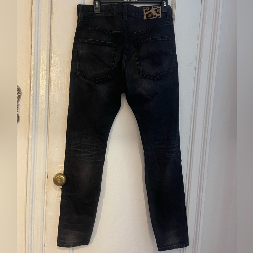 R13 Drop Nolen Black  Jeans with Rips.NWT